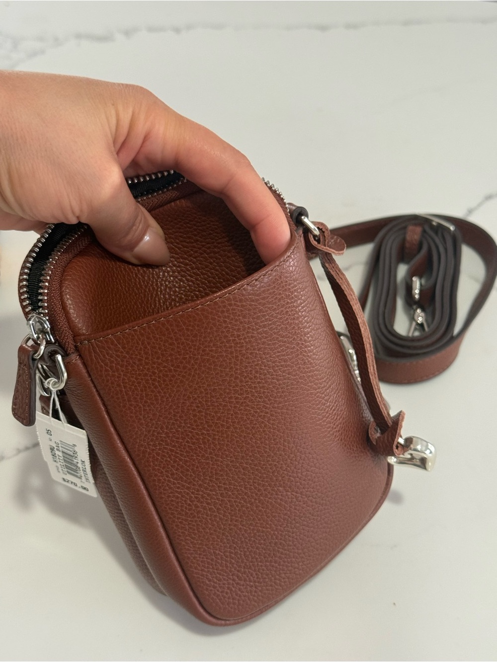 Brighton Interlok Mini Utility Bag crossbody in Bourbon colorway NWT - Picture 8 of 12